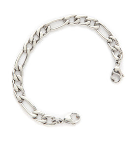 B-104-05 Figaro Stainless Link Replacement Bracelet