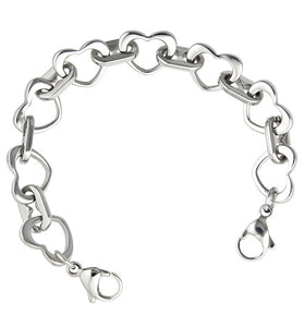 CN-101 Stainless Large Open Heart Link Replacement Bracelet