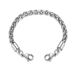 CK02-SS Medical ID Stainless Steel Silver Wheat Interchangeable Bracelet Strand