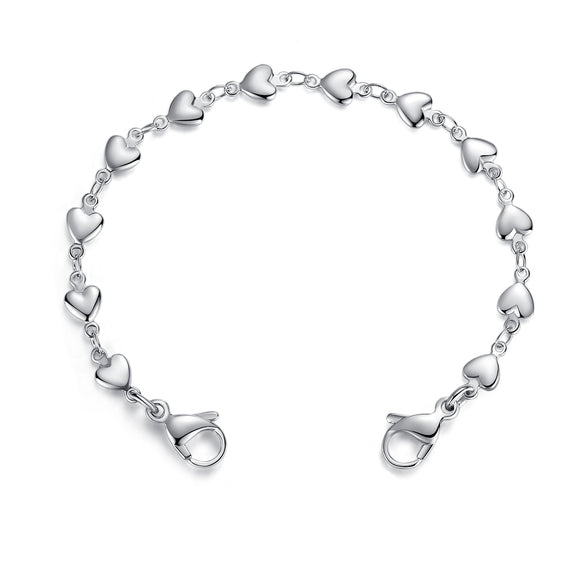 CN180XS Stainless Small Puffy Heart Link Medical ID Bracelet Strand