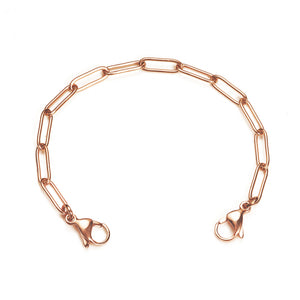 PC05-RG Rose Gold Stainless Paperclip Link Medical ID Replacement Bracelet Strand