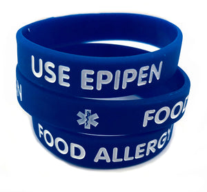 SIL-14  Child/Youth Food Allergy Use Epipen Silicone Bracelets