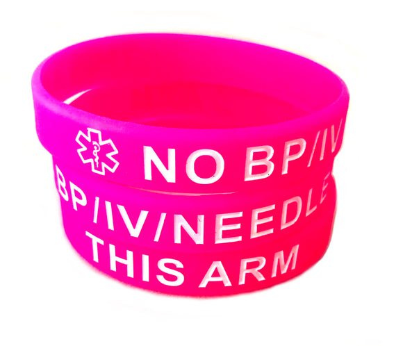 SIL-22 Pink No Bp/IV/Needles Silicone Bracelet
