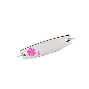 TAG-PR Stainless Steel Medical Pink Ribbon ID Tag - Custom Engrave