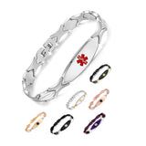 MD0337 Stainless Steel Sleek Link Medical Id Bracelet Custom Engrave