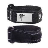MD0460-BK Custom Engrave Sport Nylon Adjustable Medical Alert Id Bracelet