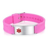 MD0518 Unisex Silicone Stainless Medical ID Bracelet 2 Colors Custom Engrave