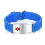 MD0511-86  Unisex Braided Silicone Stainless Medical ID Bracelet 6 Colors Custom Engrave