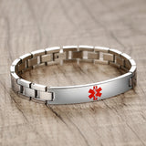 MD0647 4 Colors! Stainless Steel Slim Link Medical Id Bracelet Custom Engrave