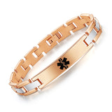 MD0647 4 Colors! Stainless Steel Slim Link Medical Id Bracelet Custom Engrave