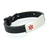 MD0684-88 CUSTOM ENGRAVE Unisex Slim Silicone Stainless Medical ID Bracelet 6 Colors