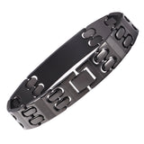 MD0748-BBT Titanium Black Medical Alert Id Bracelet Custom Engrave