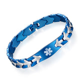 MD0764 Stainless Steel Link Medical Id Bracelet Custom Engrave