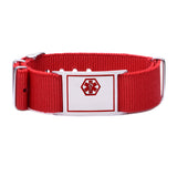 MD0855 4 Colors! Adjustable Canvas Sport Medical ID Bracelet Custom Engrave
