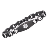 MD0932 4 Colors! Stainless Steel Heart Link Medical Id Bracelet Custom Engrave