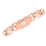 MD0932 4 Colors! Stainless Steel Heart Link Medical Id Bracelet Custom Engrave