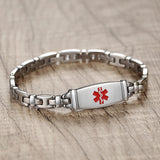 MD0935 CUSTOM ENGRAVE Women's Slim Stainless Steel Link Medical Id Bracelet