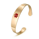 MD0990SS 4 Colors! Medical Id Stainless Steel Cuff Bracelet Custom Engrave