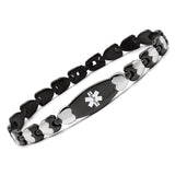 MD1038 4 Colors! Stainless Steel Double Heart Link Medical Id Bracelet Custom Engrave