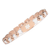 MD1038 4 Colors! Stainless Steel Double Heart Link Medical Id Bracelet Custom Engrave