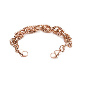 C-MD1058RG Medical ID Rose Gold Stainless Oval Twist Interchangeable Bracelet Strand