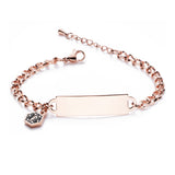 MD1367 Silver, Rose or Gold Stainless With Diamond Cut Chain & Medical Charm Custom Engrave