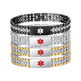 MD-1450 Stainless Steel Dumbell Link Medical Id Bracelet Custom Engrave