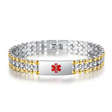 MD-1450 Stainless Steel Dumbell Link Medical Id Bracelet Custom Engrave