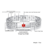 MD-1450 Stainless Steel Dumbell Link Medical Id Bracelet Custom Engrave