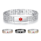 MD-1450 Stainless Steel Dumbell Link Medical Id Bracelet Custom Engrave