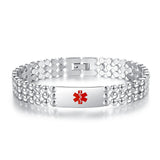 MD-1450 Stainless Steel Dumbell Link Medical Id Bracelet Custom Engrave