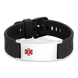 MD1468S-69S Unisex Silicone Stainless Medical Sport ID Bracelet Custom Engrave