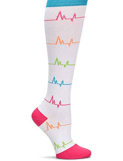 NM883761 White EKG 12-14mmHG Compression Socks