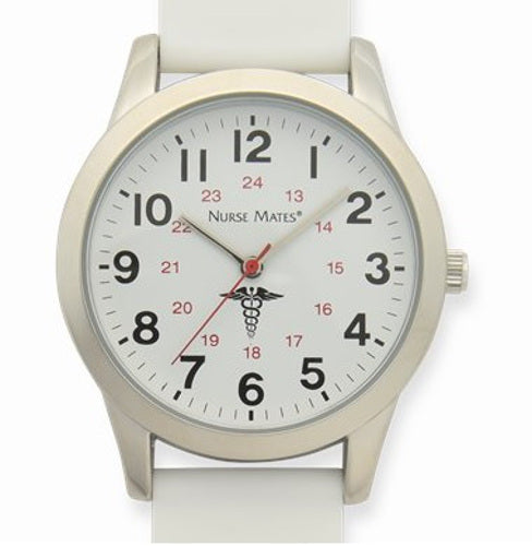 NM-00300 Nurse Mates White Student Sweep Watch