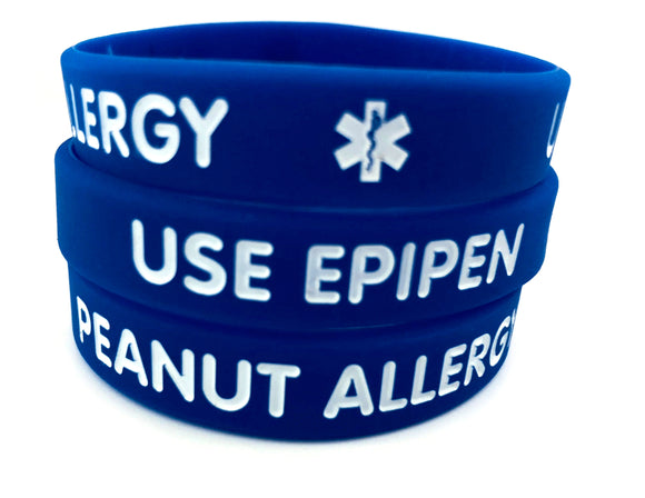 SIL-13  Child/Youth Peanut Allergy Use Epipen Silicone Bracelets