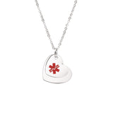 SP0048 Silver, Rose Gold, Gold, or Black Stainless Medical Double Heart Pendant Custom Engrave