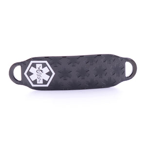 TG103B Textured Medical Black Stainless ID Tag Custom Engrave