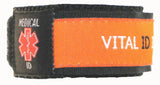 VI-MED-C Vital ID Child Adjustable Medical Bracelet Orange