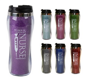 MC6910BN Nurse "Be NIce" Glitter Tumbler Travel Mug