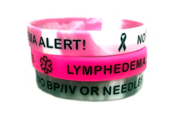 SIL-B-SWL Lymphedema Alert No Bp/IV/Needles Silicone Bracelet