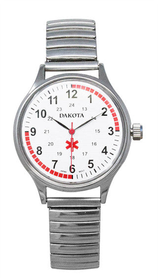 DAK5379-8 Dakota Unisex Silver Expansion Mid Size Face Watch