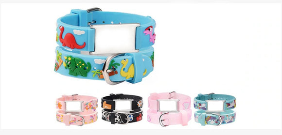 ID-SILC 7 Prints Child Silicone Safety ID Bracelet Custom Engrave