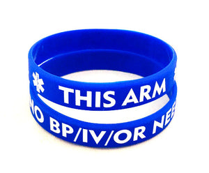 SIL-07 Medical Alert NO BP/IV Silicone Bracelet (Royal)